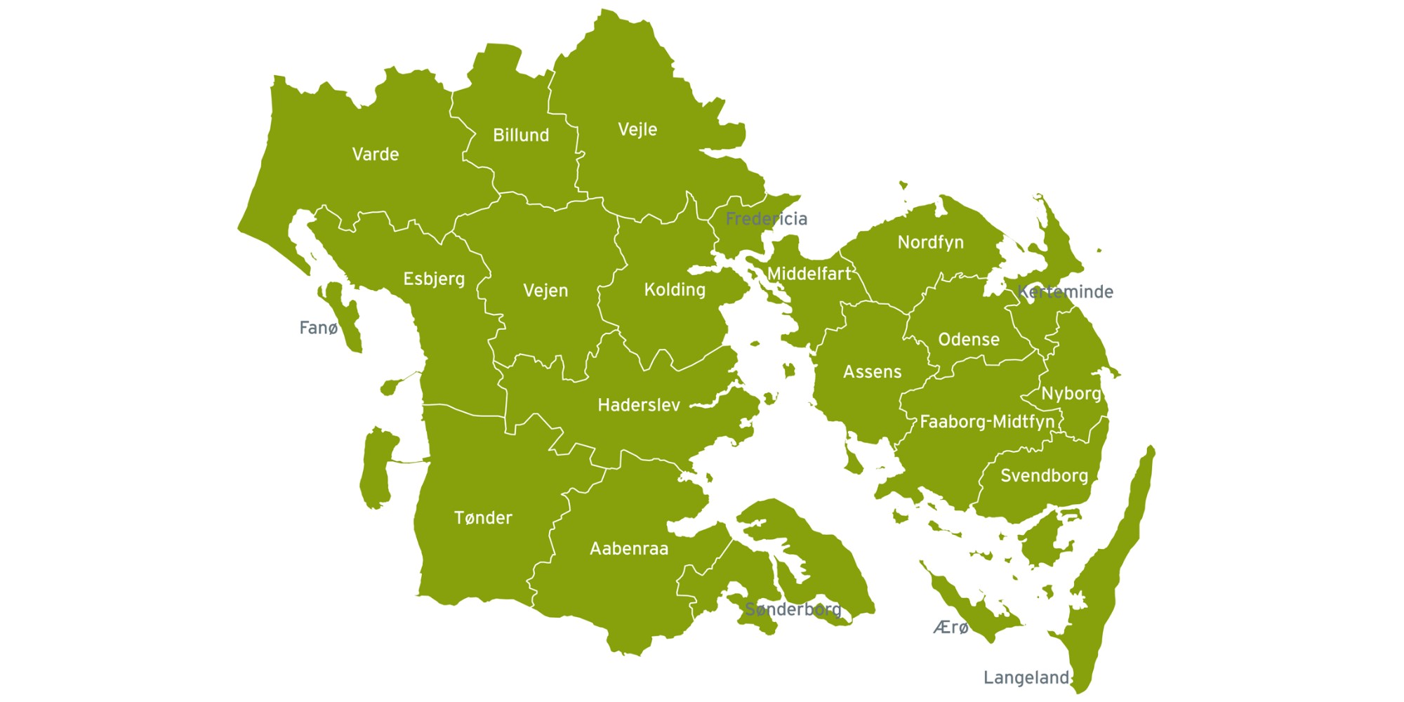 Karte der Region Süddänemark